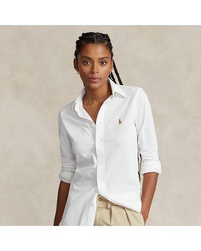 Polo Ralph Lauren Slim-Fit Oxfordhemd aus Baumwollstrick - Weiß