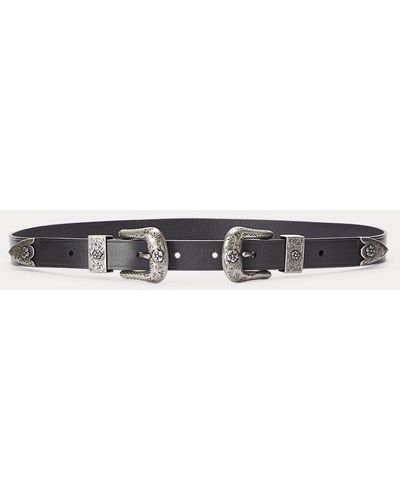 Polo Ralph Lauren Western Leather Double-buckle Belt - White