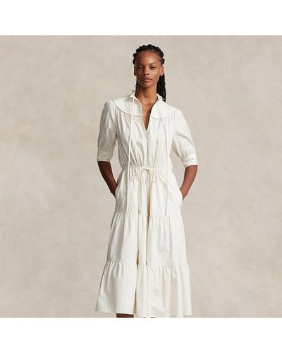 Polo Ralph Lauren Tiered Cotton Dress - Natural