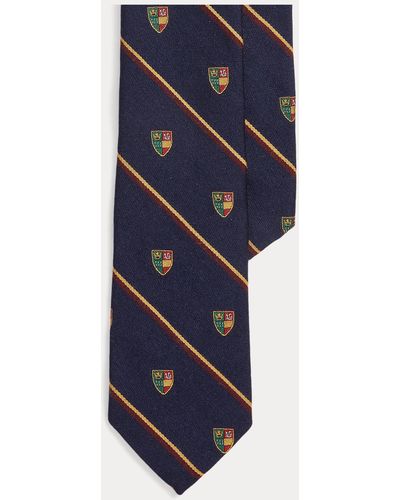 Polo Ralph Lauren Gestreifte Club-Krawatte aus Serge - Blau