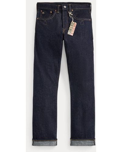 RRL Slim-Fit Selvedge-Bootcut-Jeans - Blau