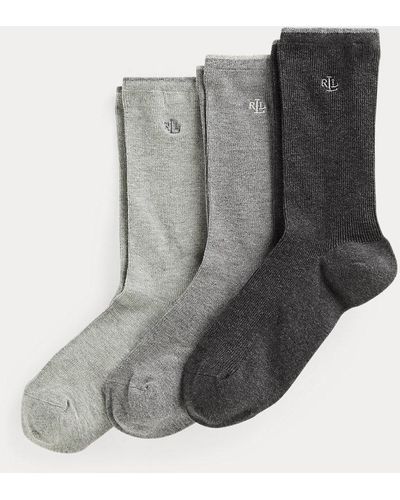 Lauren by Ralph Lauren Stretch Cotton Sock 3-pack - Grey