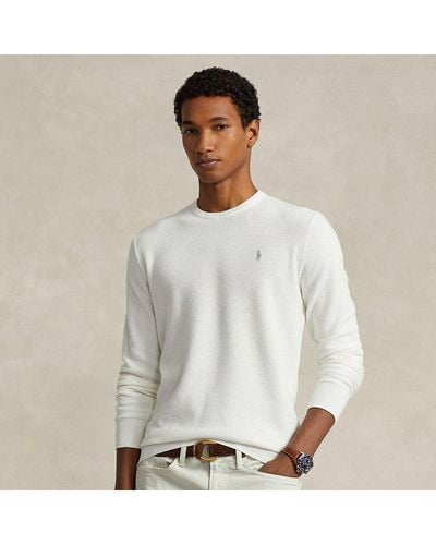 Ralph Lauren Textured Cotton Crewneck Sweater - White