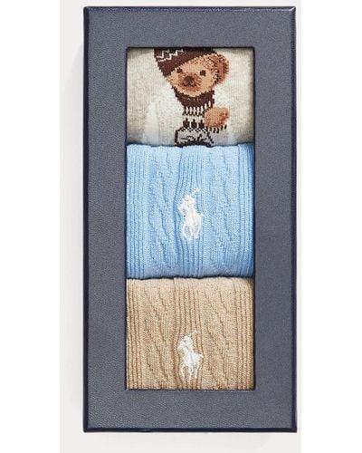Polo Ralph Lauren Socken mit Polo Bear als Geschenkset - Blau