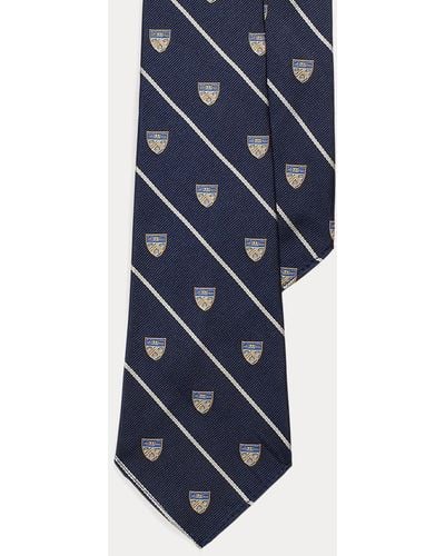 Polo Ralph Lauren Cravate club rayée vintage en soie - Bleu