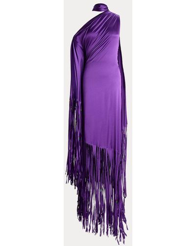 Ralph Lauren Collection Marlee Stretch Charmeuse Evening Dress - Purple