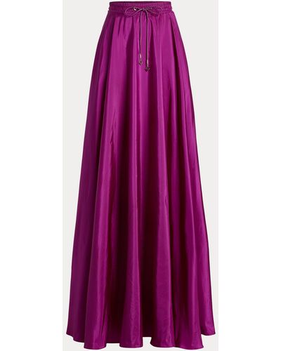 Ralph Lauren Emilien Silk Taffeta Skirt - Purple