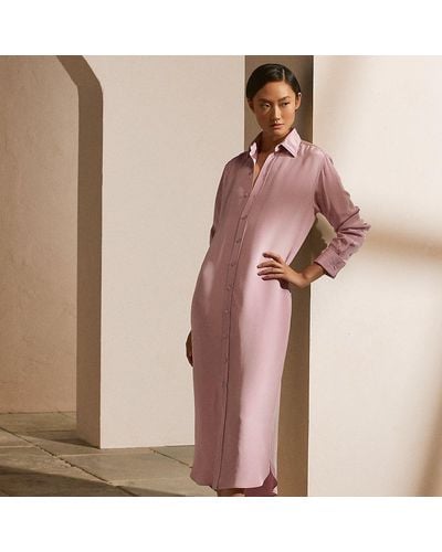 Ralph Lauren Collection Graison Silk-blend Marocain Day Dress - Brown