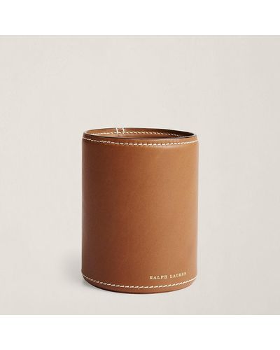 Ralph Lauren Brennan Leather Pencil Cup - Brown