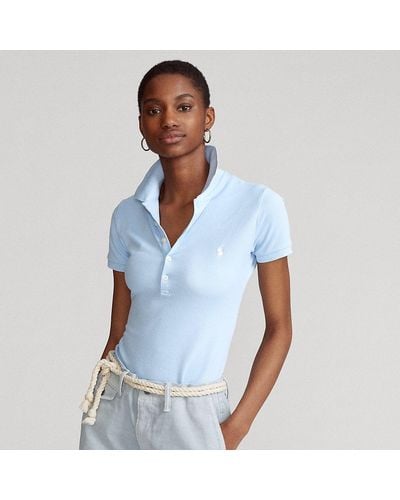 Polo Ralph Lauren Slim Fit Polo-shirt Met Stretch - Blauw