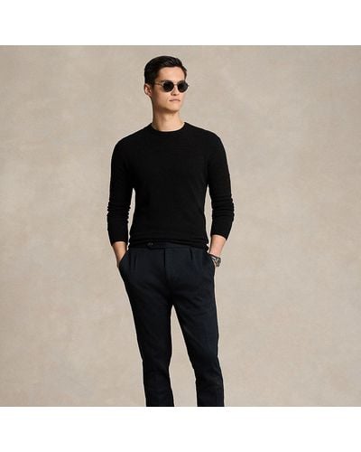 Ralph Lauren Pantalón de piqué con pinzas - Negro