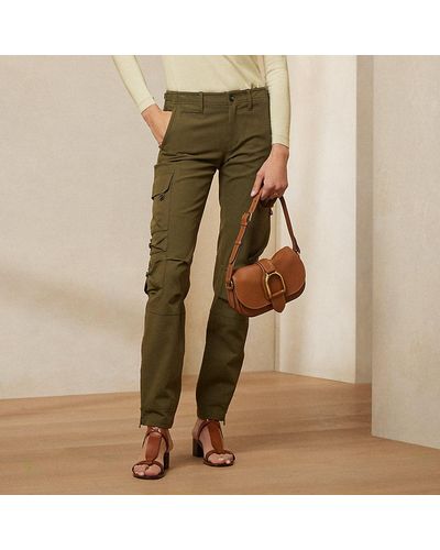 Ralph Lauren Collection Pantalones de algodón elástico Mitchell - Verde