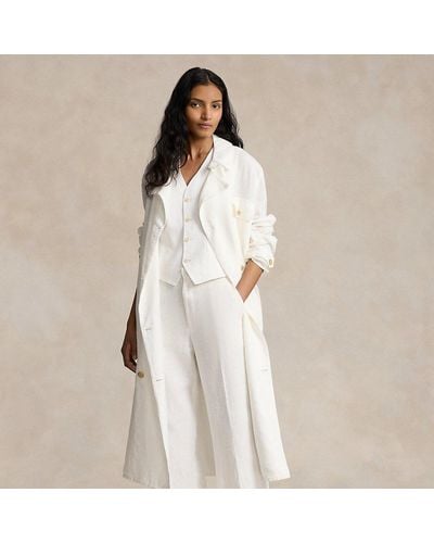 Ralph Lauren Double-breasted Linen Coat - White