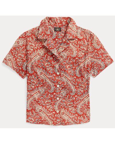 RRL Katoenen Blouse Met Paisleyprint - Rood