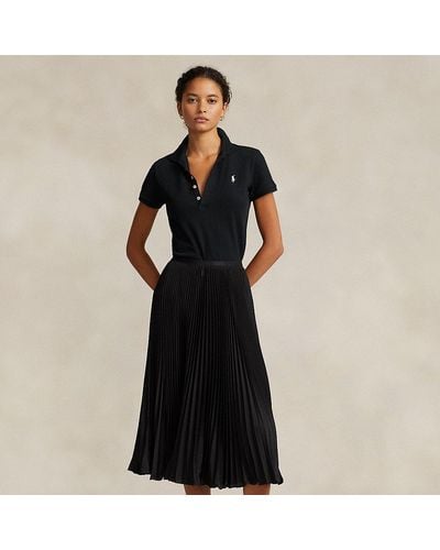 Ralph Lauren Pleated Georgette Skirt - Black