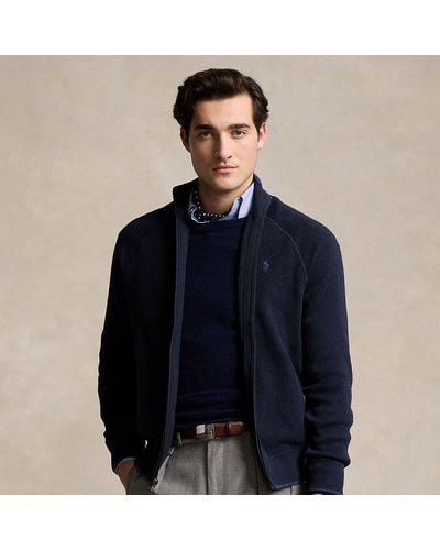 Polo Ralph Lauren Baumwoll-Pullover mit Reißverschluss - Blau