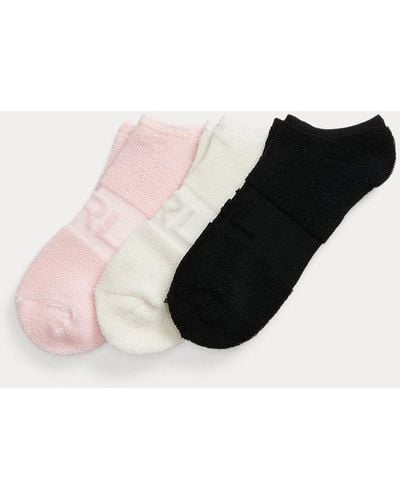 Lauren by Ralph Lauren Logo Mock Rib-knit Ankle Sock 3-pack - Black