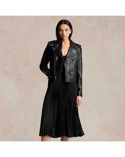 Ralph Lauren Pleated Georgette Skirt - Black