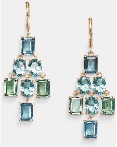 Ralph Lauren Gold-tone Stone Chandelier Earrings - Blue