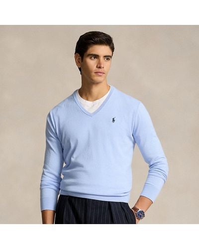 Polo Ralph Lauren Slim-Fit Pullover aus Baumwolle - Blau