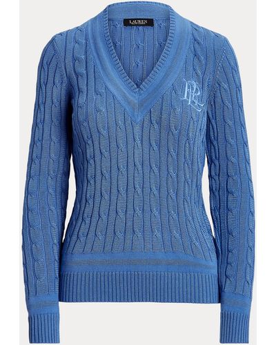 Ralph Lauren Cable-knit Cricket Jumper - Blue