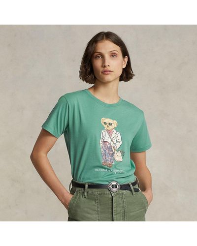 Polo Ralph Lauren Jersey-T-Shirt mit Polo Bear - Grün