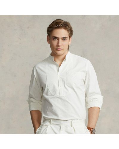 Polo Ralph Lauren Classic Fit Cotton-linen Popover Shirt - White
