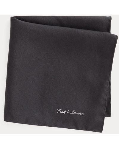 Ralph Lauren Purple Label Silk Pocket Square - Black