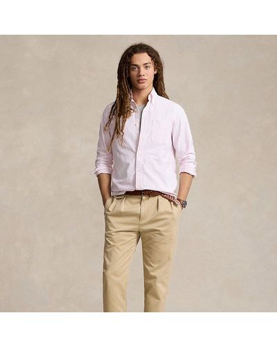 Polo Ralph Lauren Classic Fit Striped Oxford Shirt - Natural
