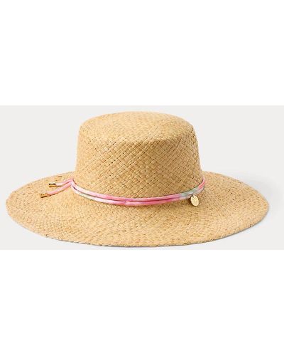 Lauren by Ralph Lauren Logo-charm Straw Sun Hat - Natural
