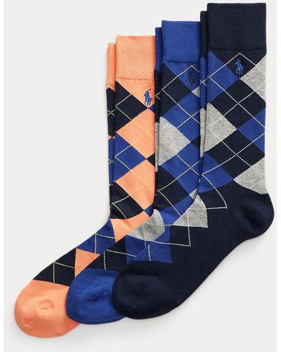 Polo Ralph Lauren Argyle Trouser Sock Three-pack - Blue