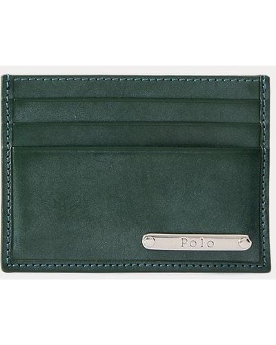 Polo Ralph Lauren Wimbledon Leather Card Case - Green