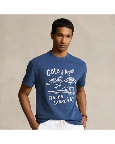 Polo Ralph Lauren Classic-Fit Jersey-T-Shirt mit Stickerei - Blau