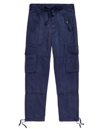Ralph Lauren Linen-blend Twill Cargo Trouser - Blue