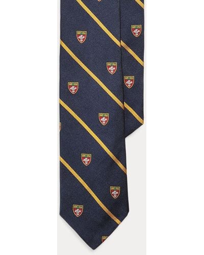 Polo Ralph Lauren Cravate club étroite en soie rayée - Bleu