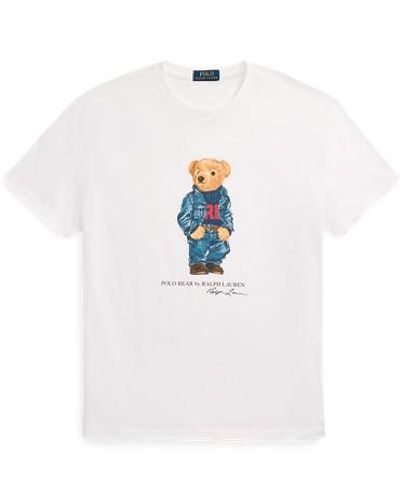 Polo Ralph Lauren Classic-Fit Jersey-T-Shirt mit Polo Bear - Weiß