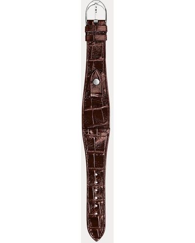 Ralph Lauren Bracelet montre moy. Stirrup alligator - Blanc
