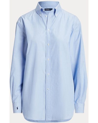 Polo Ralph Lauren Ruimvallend Katoenen Poplin Overhemd - Blauw