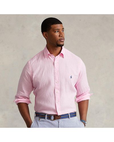Ralph Lauren Classic Fit Linen Shirt - Pink