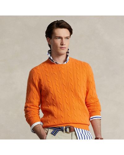 Polo Ralph Lauren The Iconic Cable-knit Cashmere Jumper - Orange