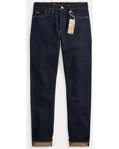 RRL Selvedge Jeans Met Slanke Smalle Pasvorm - Blauw