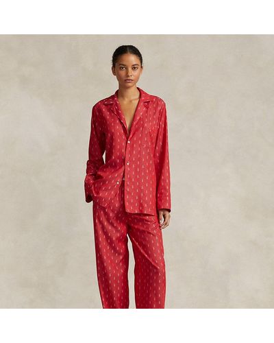 Polo Ralph Lauren Pyjamaset Met Pony All-over - Rood