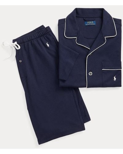 Polo Ralph Lauren Katoenen Interlock Pyjamaset - Blauw