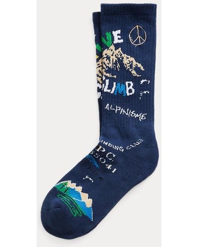 Polo Ralph Lauren Cotton-blend Graphic Crew Socks - Blue