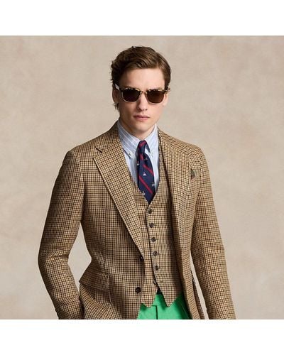Polo Ralph Lauren The Rl67 Checked Linen-silk Jacket - Brown