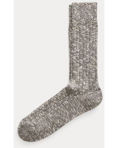 RRL Marled Stretch Cotton-blend Socks - Grey