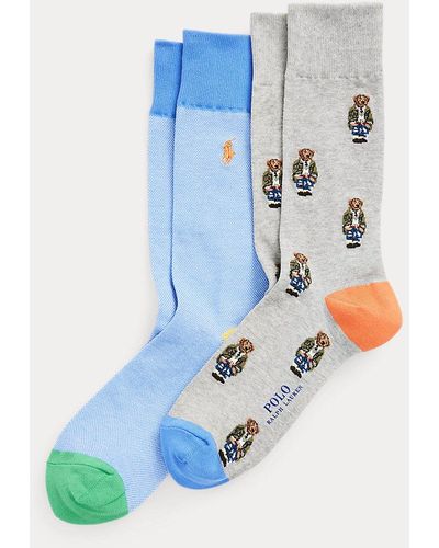 Polo Ralph Lauren Polo Bear Trouser Sock 2-pack - Blue