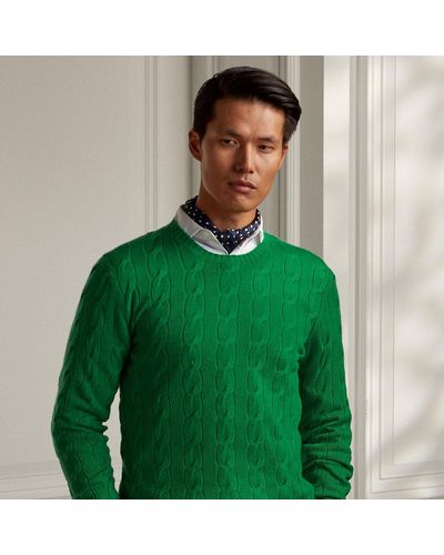 Ralph Lauren Purple Label Cable-knit Cashmere Sweater - Green