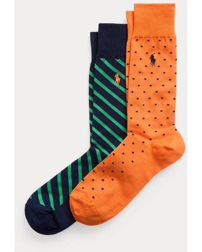 Polo Ralph Lauren Paquete de 2 pares de calcetines largos - Naranja