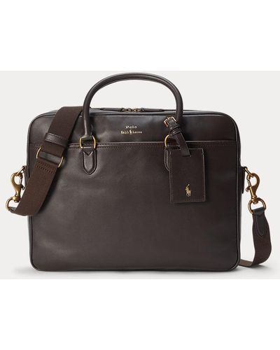 Polo Ralph Lauren Leather Briefcase Bag - Black